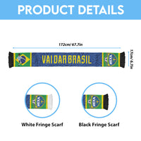 Custom Photo Name Brasil Soccer Scarf Vai Dar Brasil Football Supporter