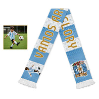 Custom Photo Name Argentina Soccer Scarf Football Albiceleste Fan