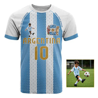 Custom Photo Name Argentina T shirt Football Albiceleste Fan