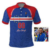Custom Photo Name Cape Verde Polo Shirt Atlantic Stars - Football 2026 Supporter