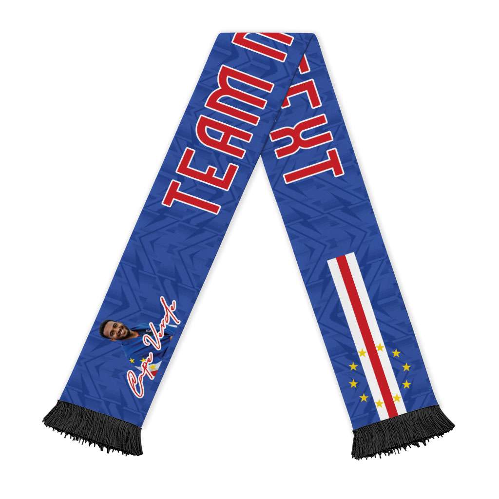 Custom Photo Name Cape Verde Soccer Scarf Atlantic Stars - Football 2026 Supporter