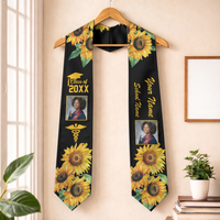 Nurse Graduation Sunflower Custom Photo Class Year RN Graduation Stole CTM09