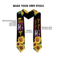 Nurse Graduation Sunflower Custom Photo Class Year RN Graduation Stole CTM09
