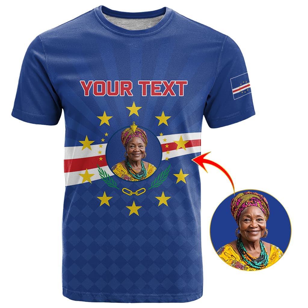 Custom Photo Name Cabo Verde T shirt First Time History Football Supporter