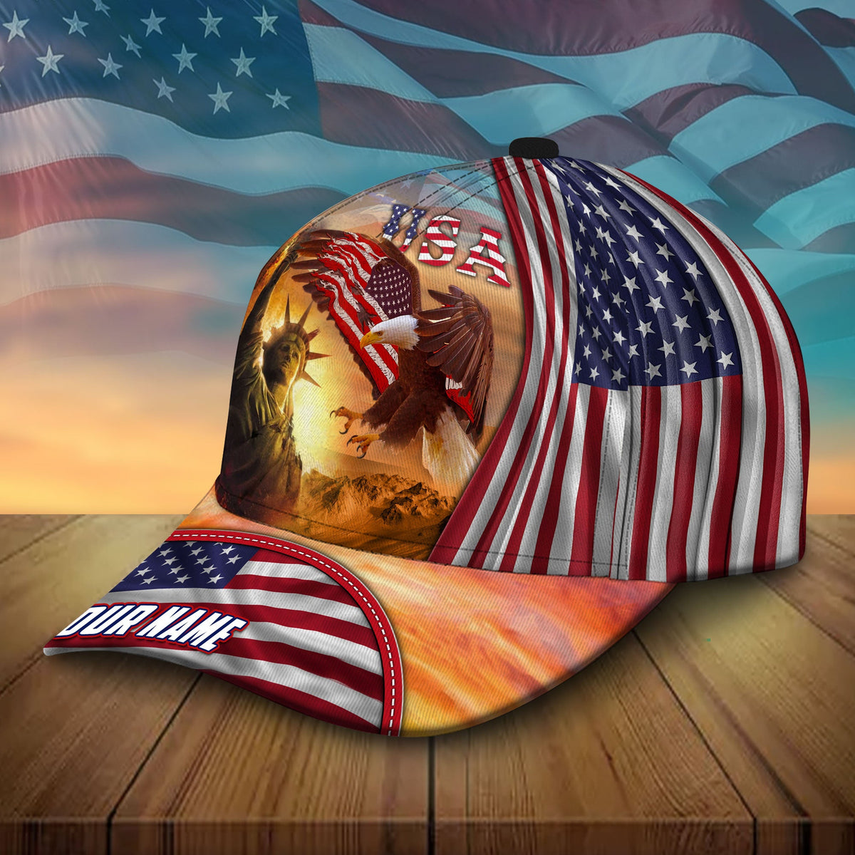 Premium Unique US Eagle Patriotic Hats Personalized