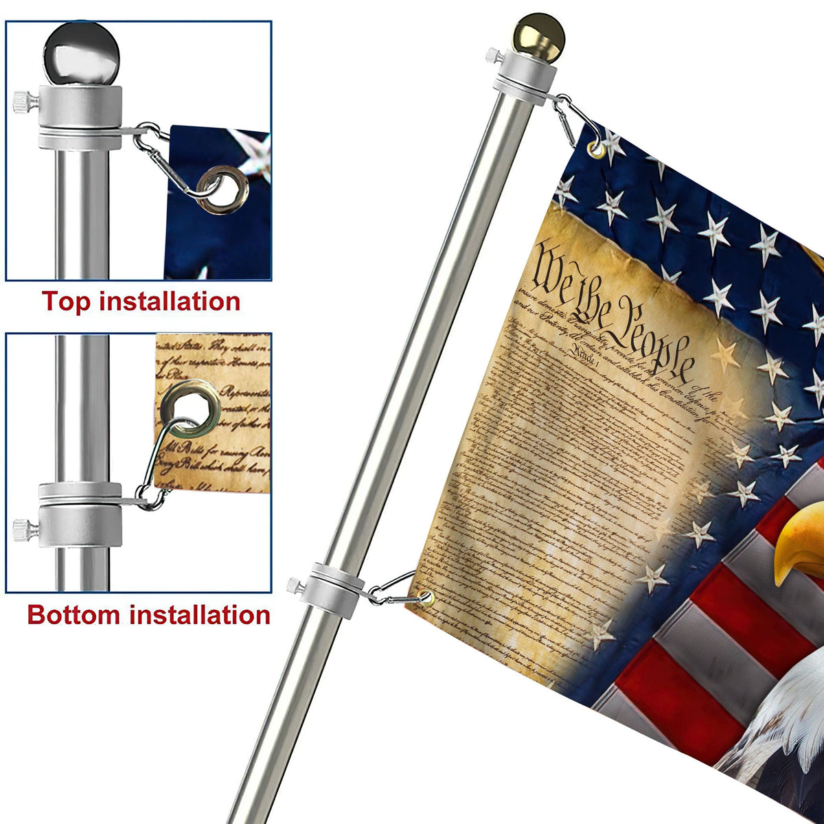 Premium Eagle American Patriotic Grommet Flag We The People