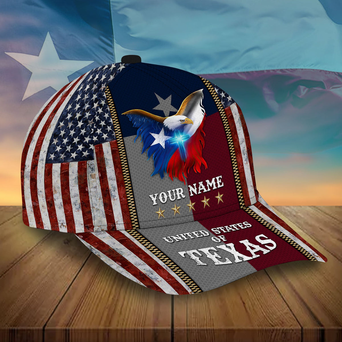Custom Name Texas Eagle, Texas Patriot Classic Cap