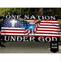 Premium One Nation Under God American Eagle Grommet Flag