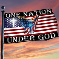 Premium One Nation Under God American Eagle Grommet Flag