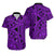 Matching Outfits For Couples Polynesia Combo Dress and Hawaiian Shirt Tattoo Plumeria Purple - Wonder Print Shop