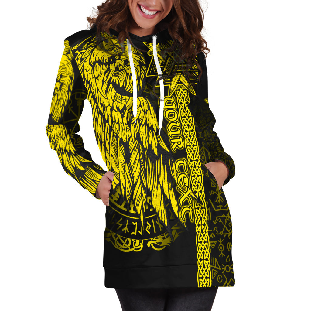 custom-viking-hoodie-dress-valknut-raven-symbol-celtic-vegvisir-yellow-color