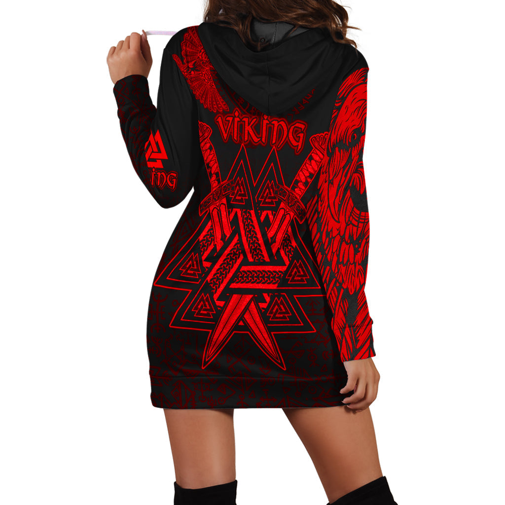 custom-viking-hoodie-dress-valknut-raven-symbol-celtic-vegvisir-red-color