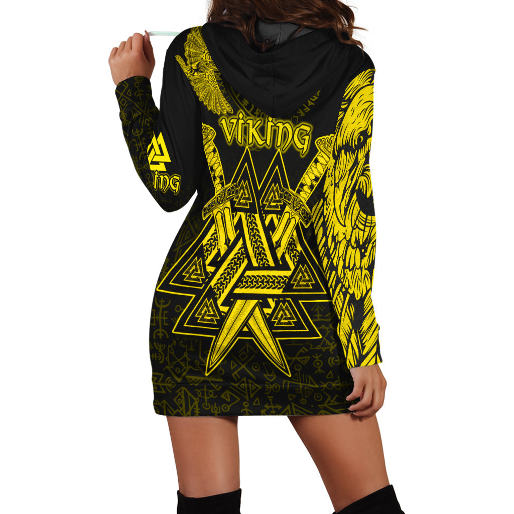 custom-viking-hoodie-dress-valknut-raven-symbol-celtic-vegvisir-yellow-color