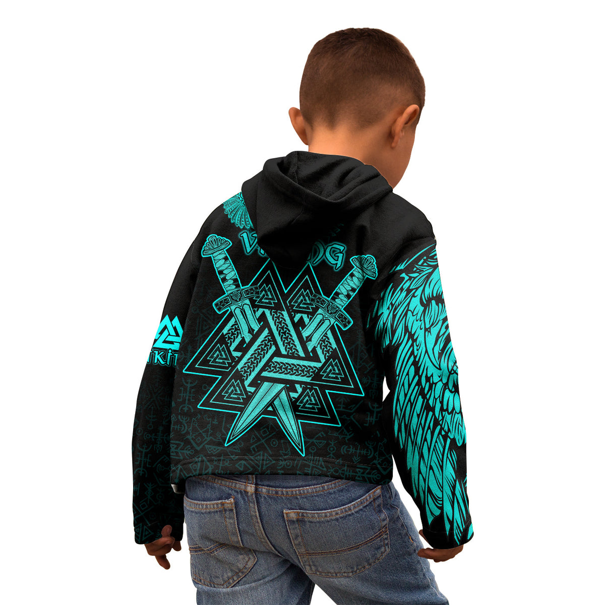 custom-viking-hoodie-kid-valknut-raven-symbol-celtic-vegvisir-cyan-color