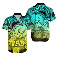 Matching Couple Outfit Polyneisian Pride Happy Father Day Combo Off Long Dress and Hawaiian Shirt I Love You Dad - Polynesian Tribal Gradient 1 LT9 - Wonder Print Shop