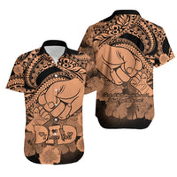 Matching Couple Outfit Polyneisian Pride Happy Father Day Combo Off Long Dress and Hawaiian Shirt I Love You Dad - Polynesian Tribal Nude LT9 - Wonder Print Shop