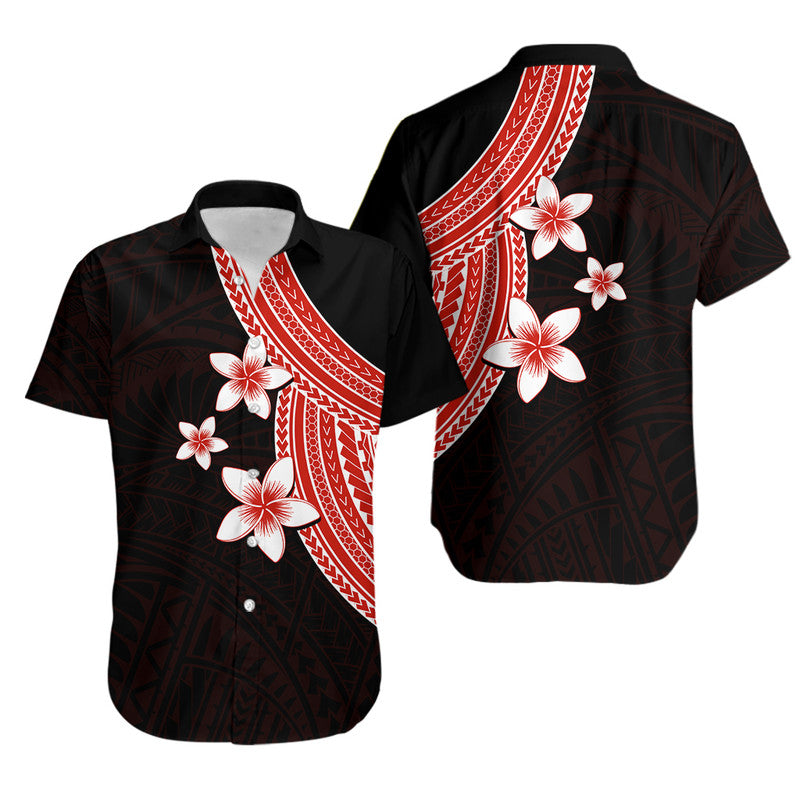 Polynesian Combo Dress And Shirt With Plumeria Flower Red LT6 - Wonder Print Shop