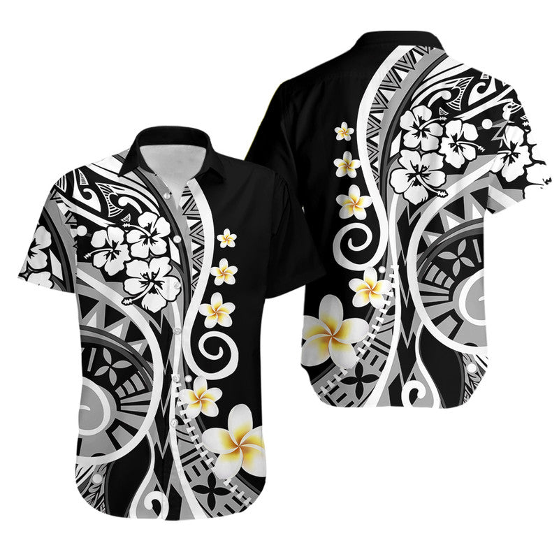 Plumeria Polynesian Matching Outfits For Couples Combo Dress And Shirt Trending Black LT6 - Wonder Print Shop