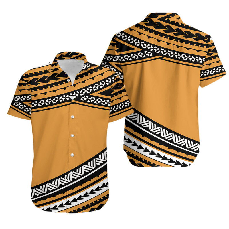 Polynesian Matching Outfits For Couples Combo Dress And Shirt Simple Gold No.1 LT6 - Wonder Print Shop