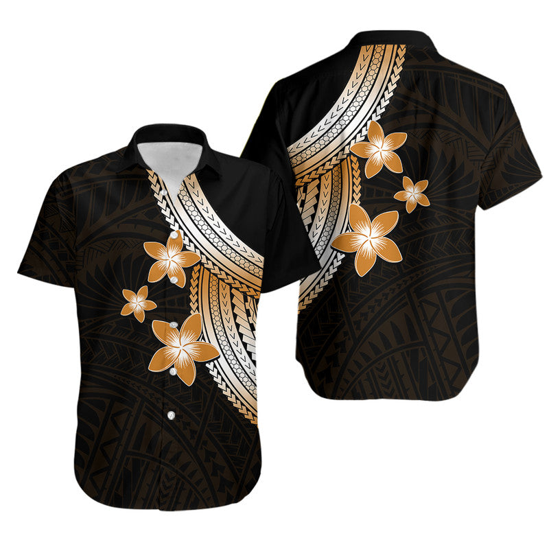 Polynesian Combo Dress And Shirt With Plumeria Flower Gold LT6 - Wonder Print Shop