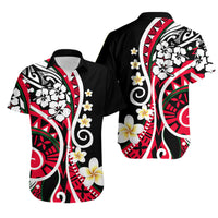 Plumeria Polynesian Matching Outfits For Couples Combo Dress And Shirt Trending Red LT6 - Wonder Print Shop