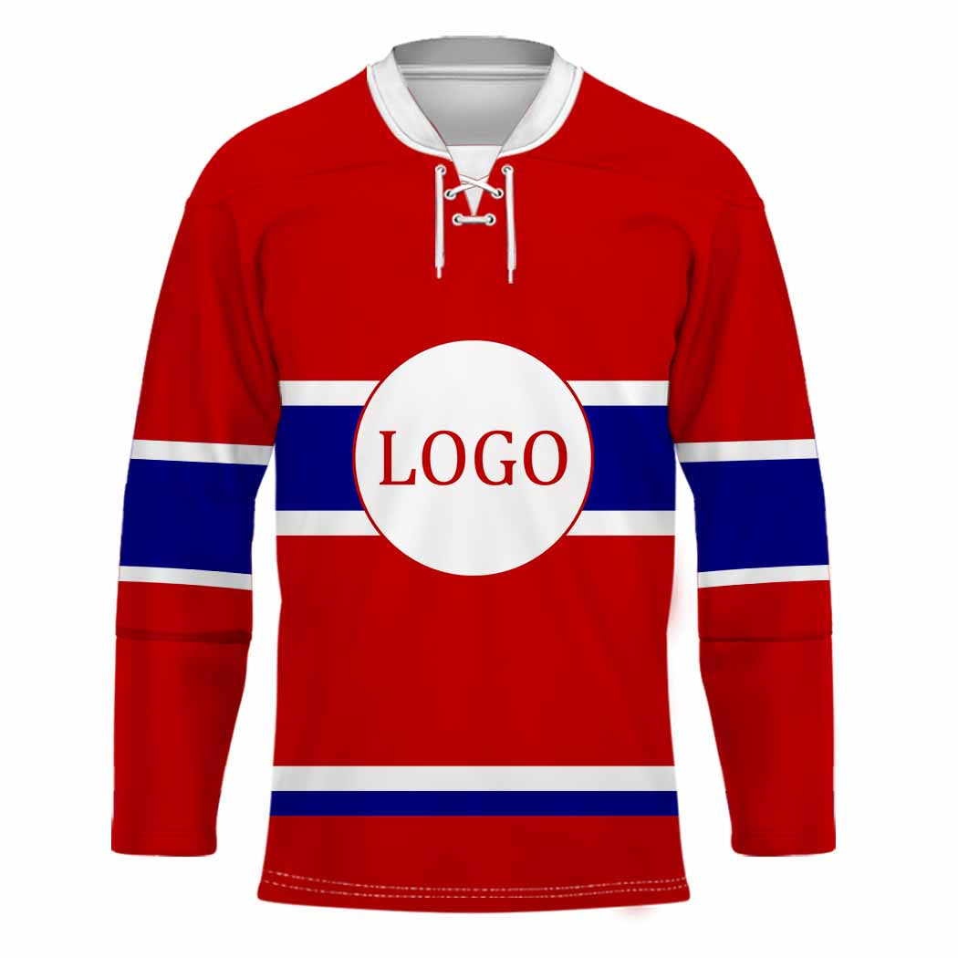 Red Hockey Jersey Team Personalized logo and text - Wonder Print Shop