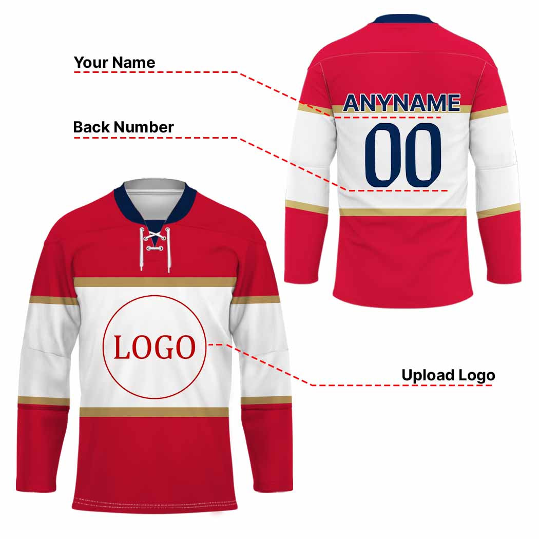 Custom Logo Flat Gold Hockey Jersey Simple Style CTM09