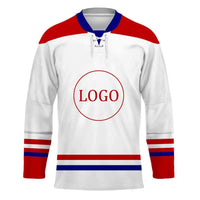 White Hockey Jersey Team Personalized logo and text - Wonder Print Shop