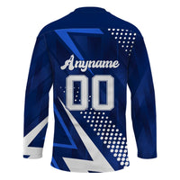 Custom Blue Hockey Jersey with Personalized Logo and Text Front and Back - Wonder Print Shop