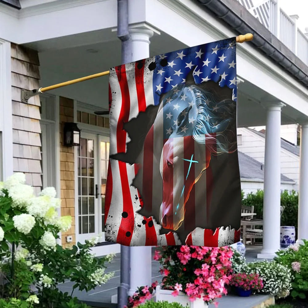 Premium Unique Flag God Patriotic Horse U.S - Wonder Print Shop
