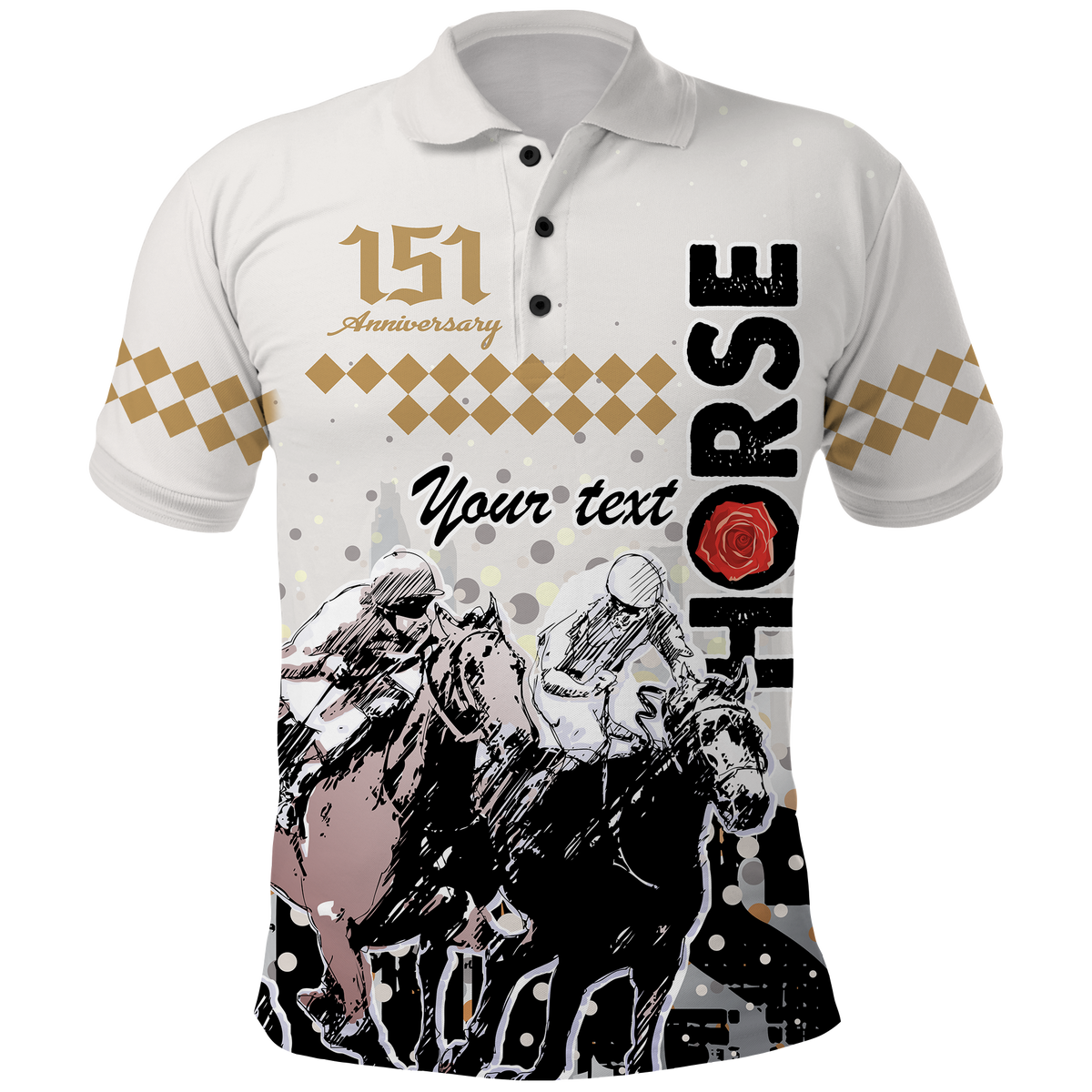Custom Year Anniversary Kentucky Horse Racing Polo Shirt The Run For The Roses