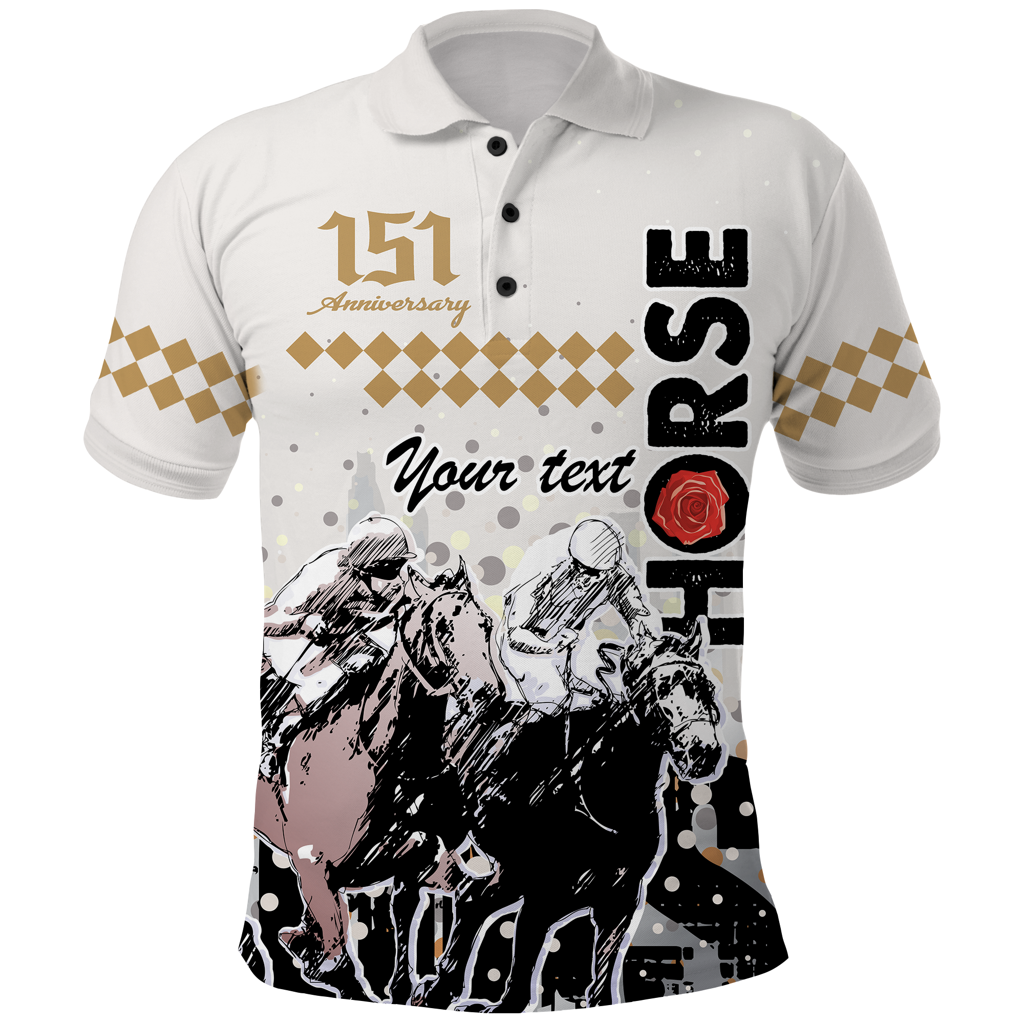 Custom Year Anniversary Kentucky Horse Racing Polo Shirt The Run For The Roses