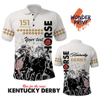 Custom Year Anniversary Kentucky Horse Racing Polo Shirt The Run For The Roses