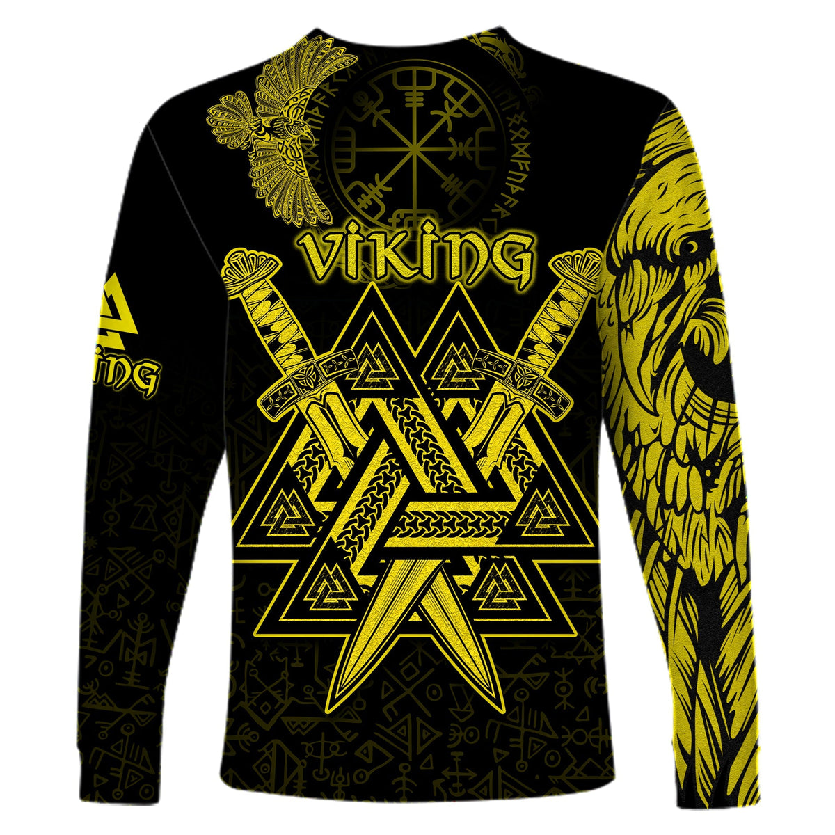 custom-viking-long-sleeve-shirt-valknut-raven-symbol-celtic-vegvisir-yellow-color