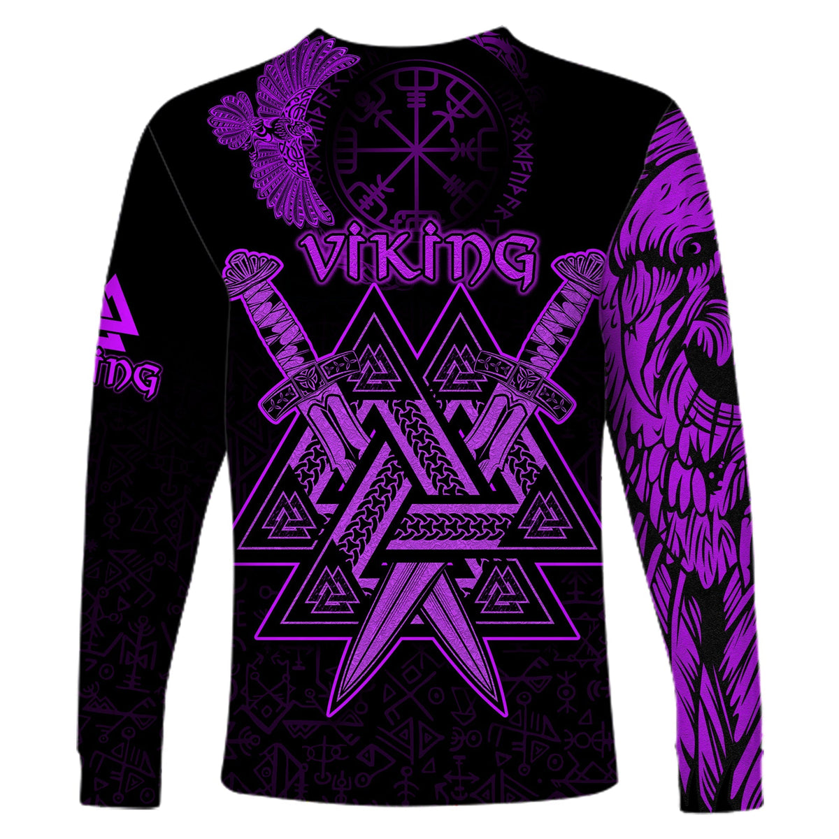 custom-viking-long-sleeve-shirt-valknut-raven-symbol-celtic-vegvisir-purple-color