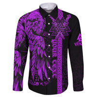 custom-viking-long-sleeve-button-shirt-valknut-raven-symbol-celtic-vegvisir-purple-color