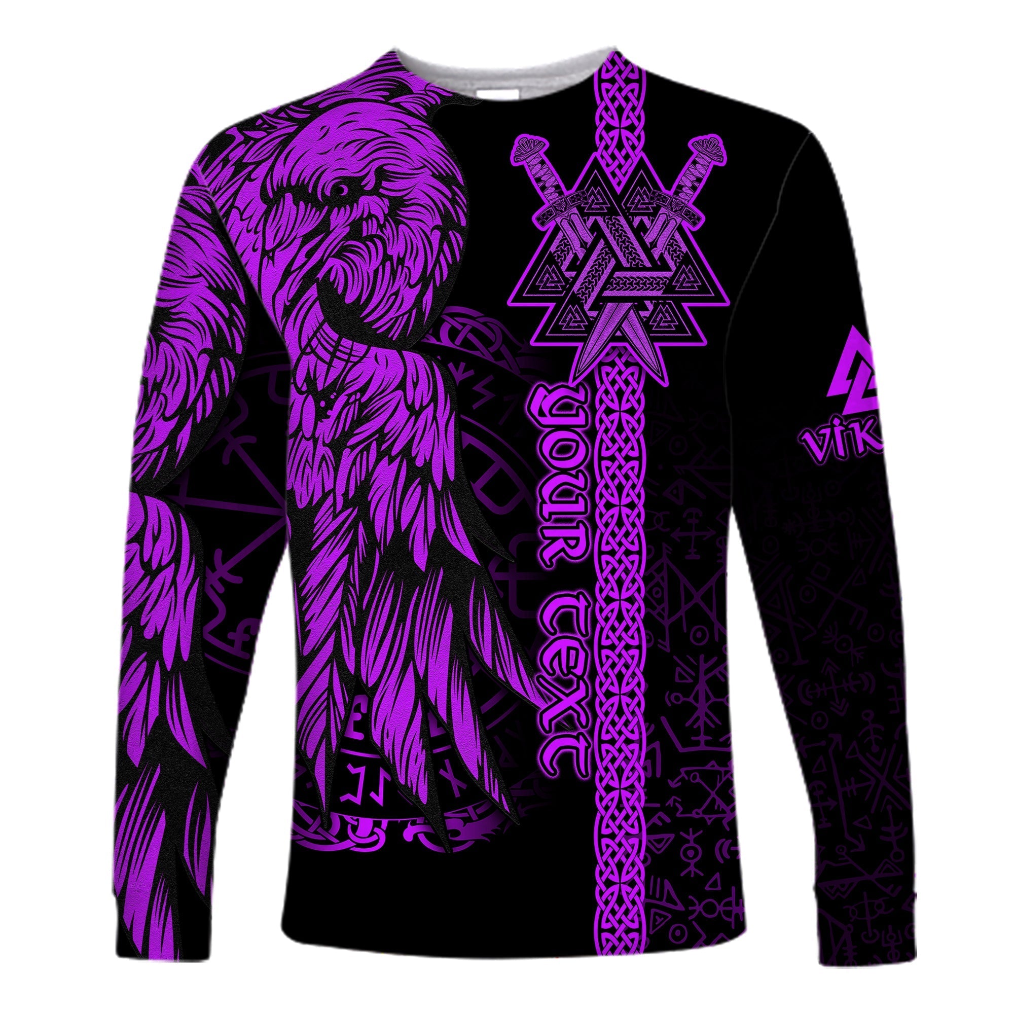 custom-viking-long-sleeve-shirt-valknut-raven-symbol-celtic-vegvisir-purple-color