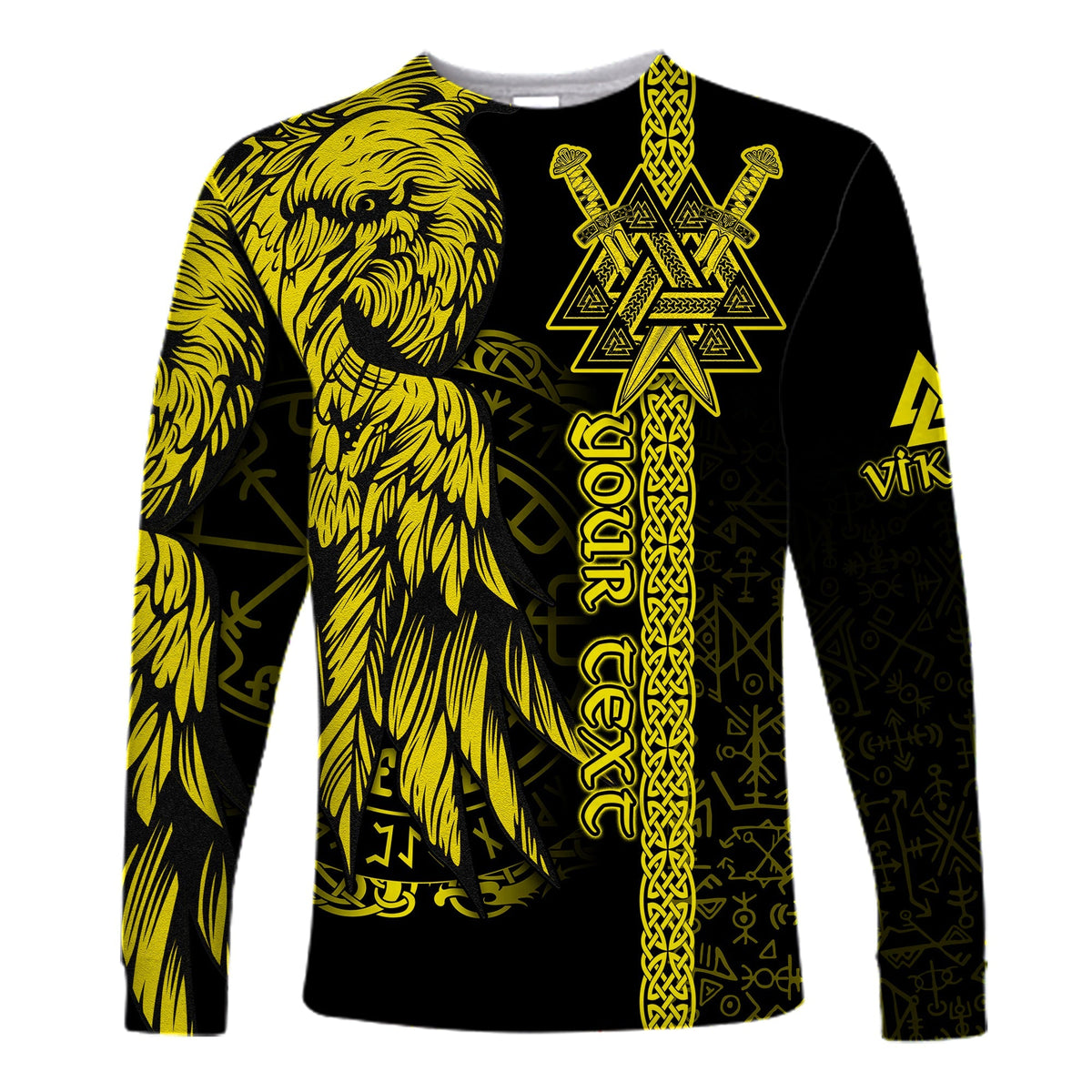 custom-viking-long-sleeve-shirt-valknut-raven-symbol-celtic-vegvisir-yellow-color