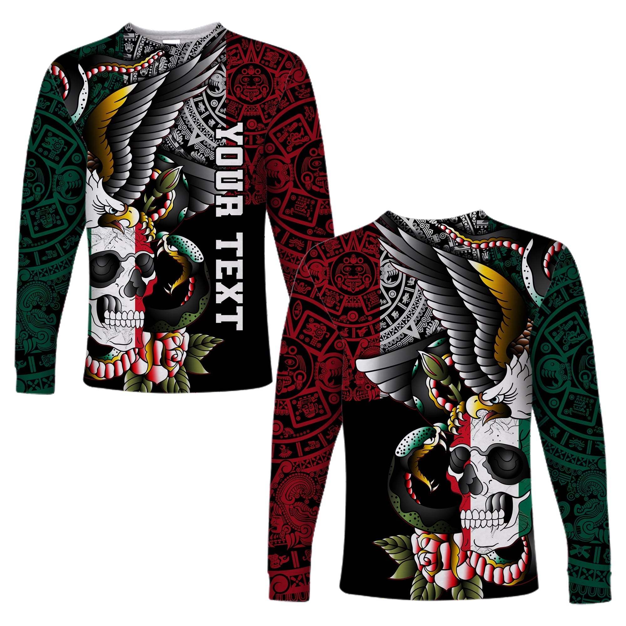 custom-mexico-long-sleeve-shirt-mexican-skull-eagle-with-angry-snake