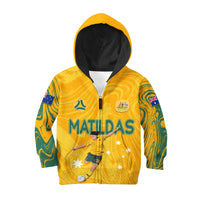 Personalised Aussie Matildas Kid Hoodie 2024 Sam Kerr World Cup Marble Patterns - Wonder Print Shop