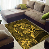 Hawaii Shark and Turtle Area Rug With Gold Kakau LT9 - Wonder Print Shop