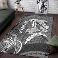 Hawaii Shark and Turtle Area Rug With Black Kakau LT9 - Wonder Print Shop