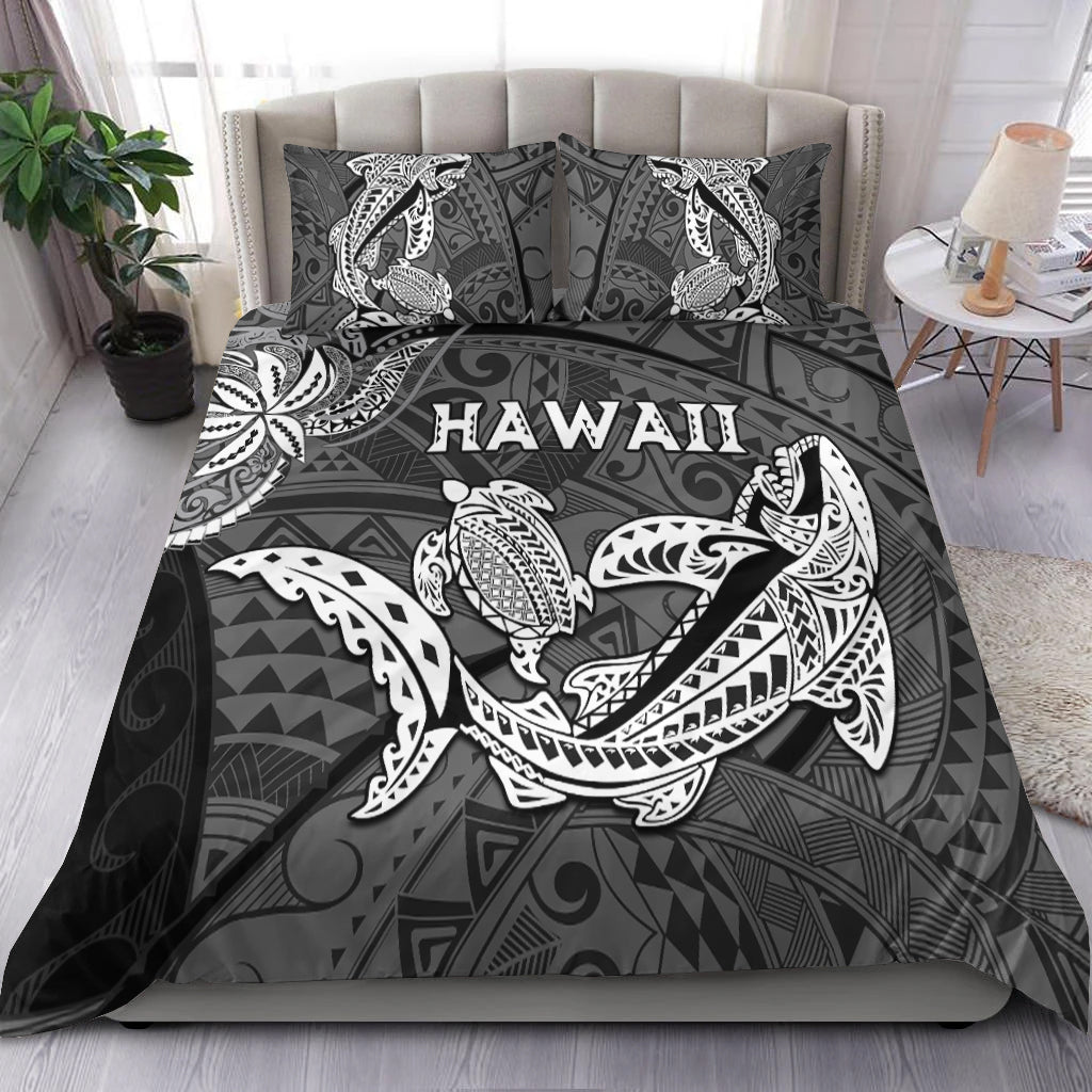 Hawaii Shark and Turtle Bedding Set With Black Kakau LT9 - Wonder Print Shop