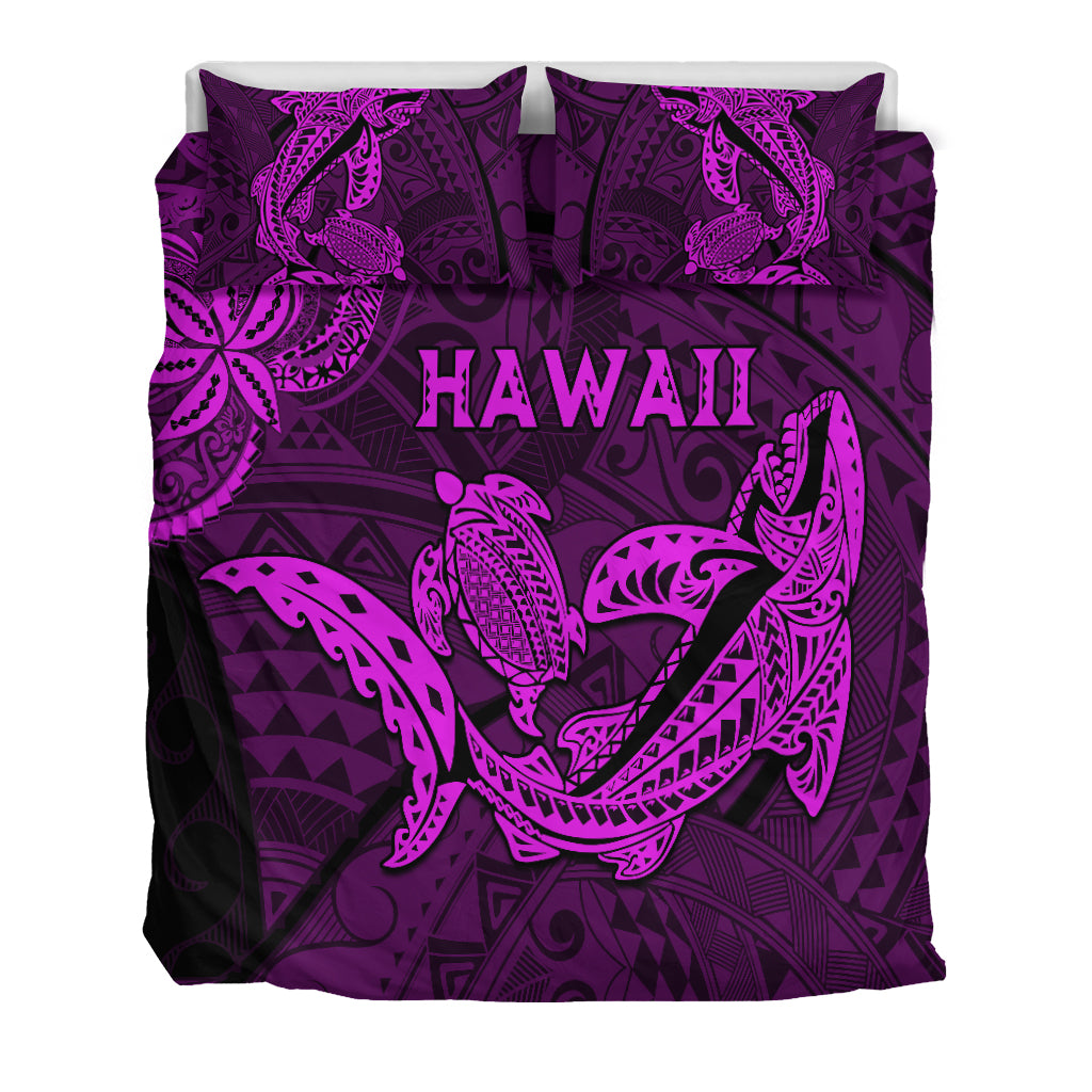 Hawaii Shark and Turtle Bedding Set With Purple Kakau LT9 - Wonder Print Shop