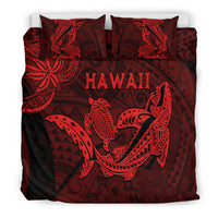 Hawaii Shark and Turtle Bedding Set With Red Kakau LT9 - Wonder Print Shop