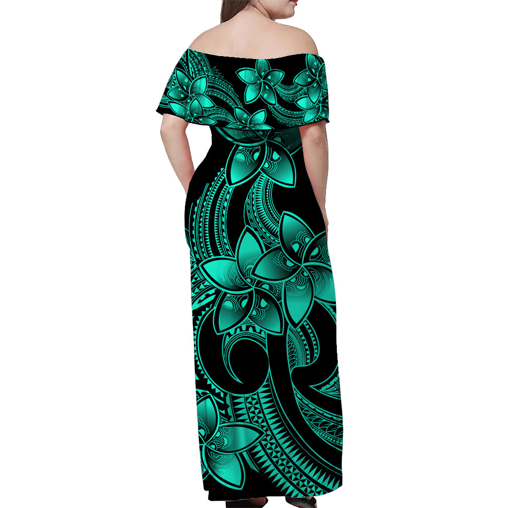 polynesian-pride-plumeria-flowers-off-shoulder-long-dress-polynesian-tribal-aqua-vibe