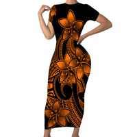 polynesian-pride-plumeria-flowers-short-sleeve-body-long-dress-polynesian-tribal-gold-vibe