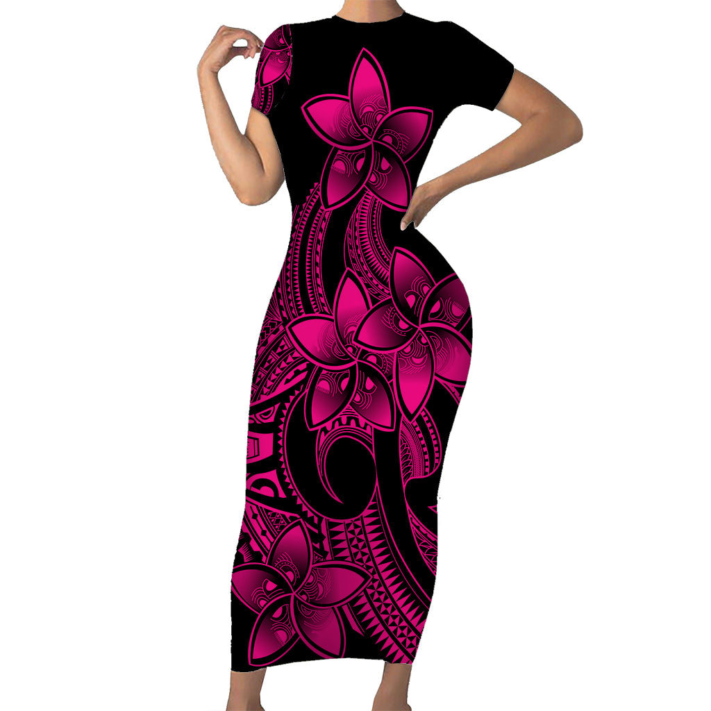 polynesian-pride-plumeria-flowers-short-sleeve-body-long-dress-polynesian-tribal-pink-vibe
