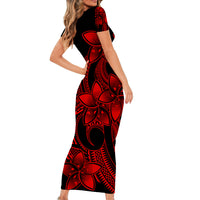 polynesian-pride-plumeria-flowers-short-sleeve-body-long-dress-polynesian-tribal-red-vibe