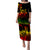 Polynesian Couple Outfits Plumeria Flowers Puletasi Dress and Hawaiian Shirt Polynesian Tribal Reggae Vibe LT9 - Wonder Print Shop